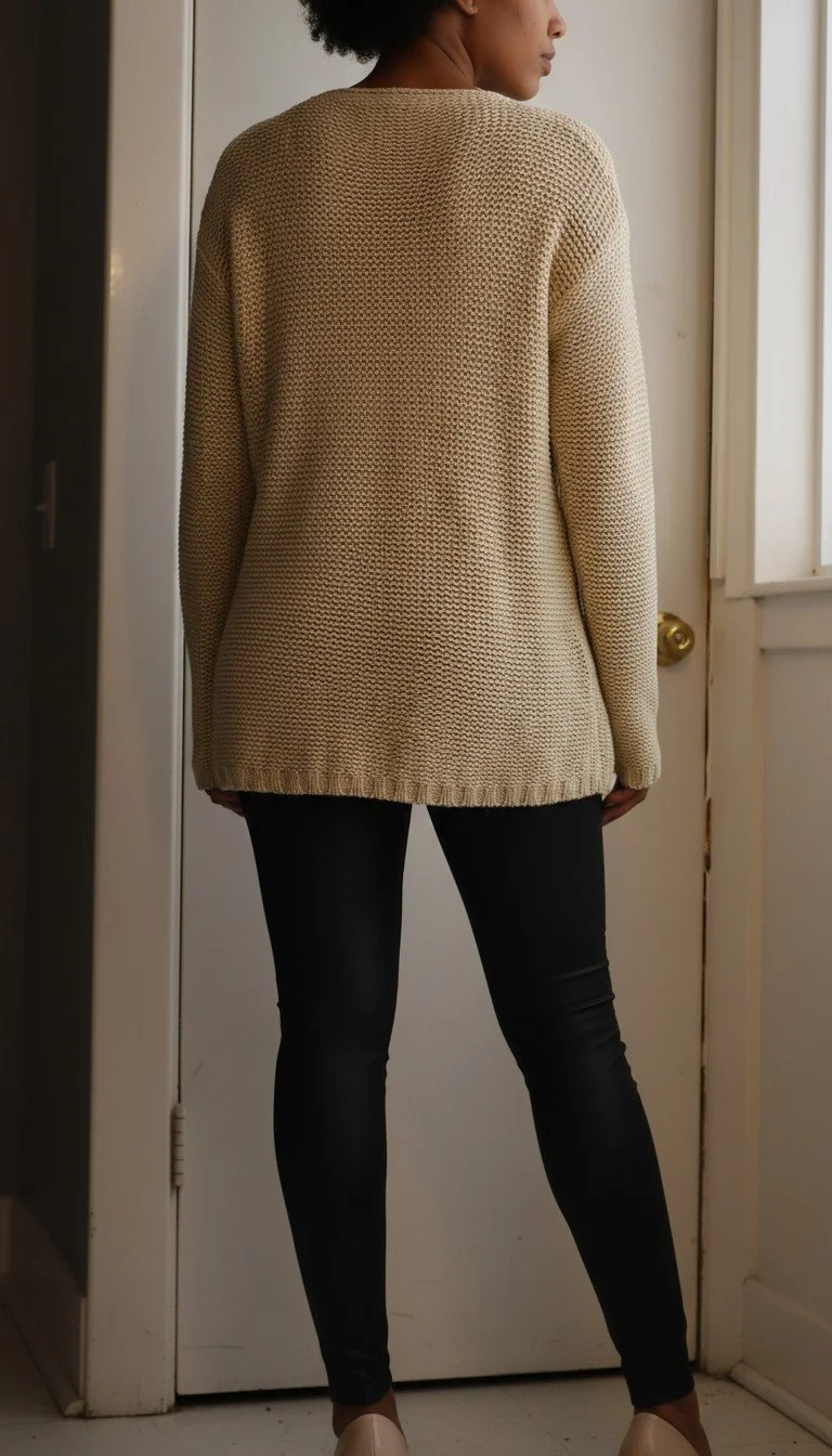 RD Style - Timeless Beige Knit Sweater Size L - Image 2