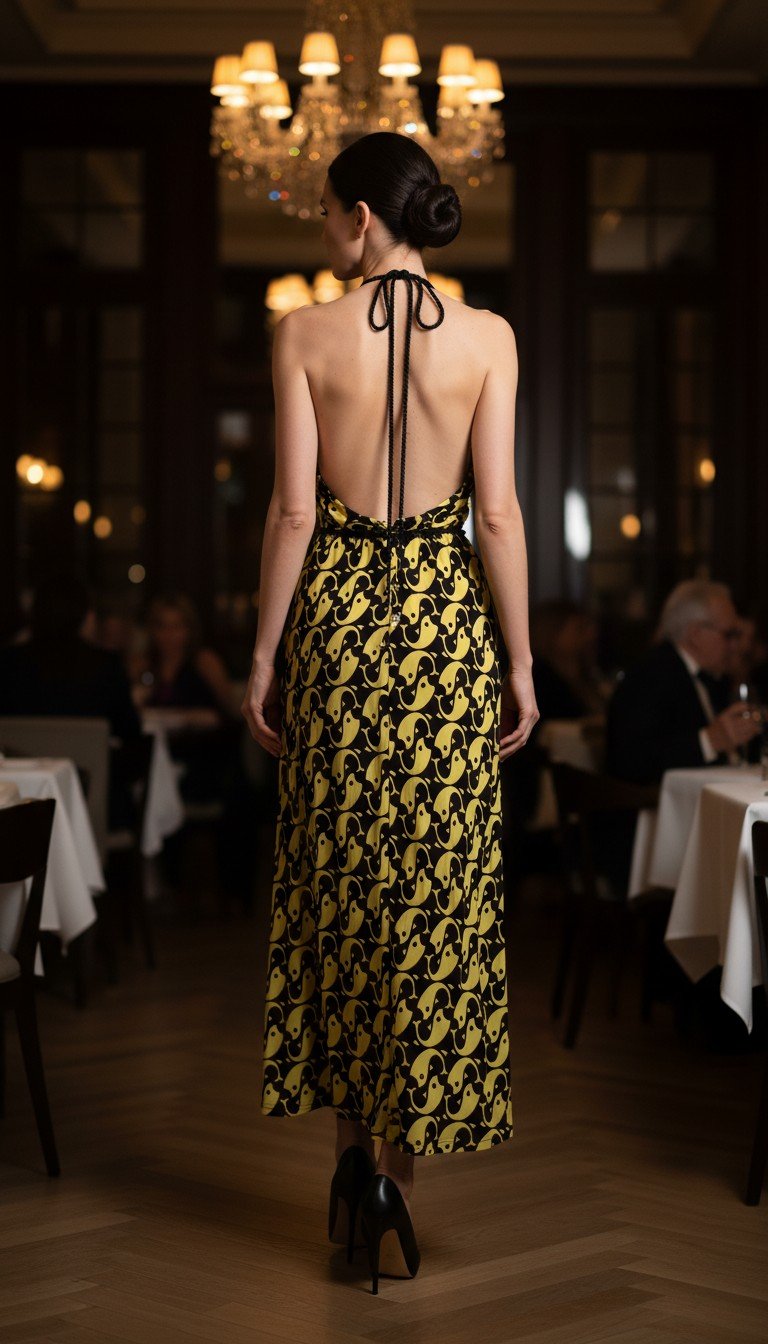 Gucci - Chic Halter-Neck Maxi Dress Size 42 - Image 2
