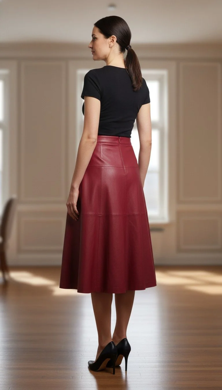 Juliana Sanmartin - Red Leather Skirt Size 38 - Image 2