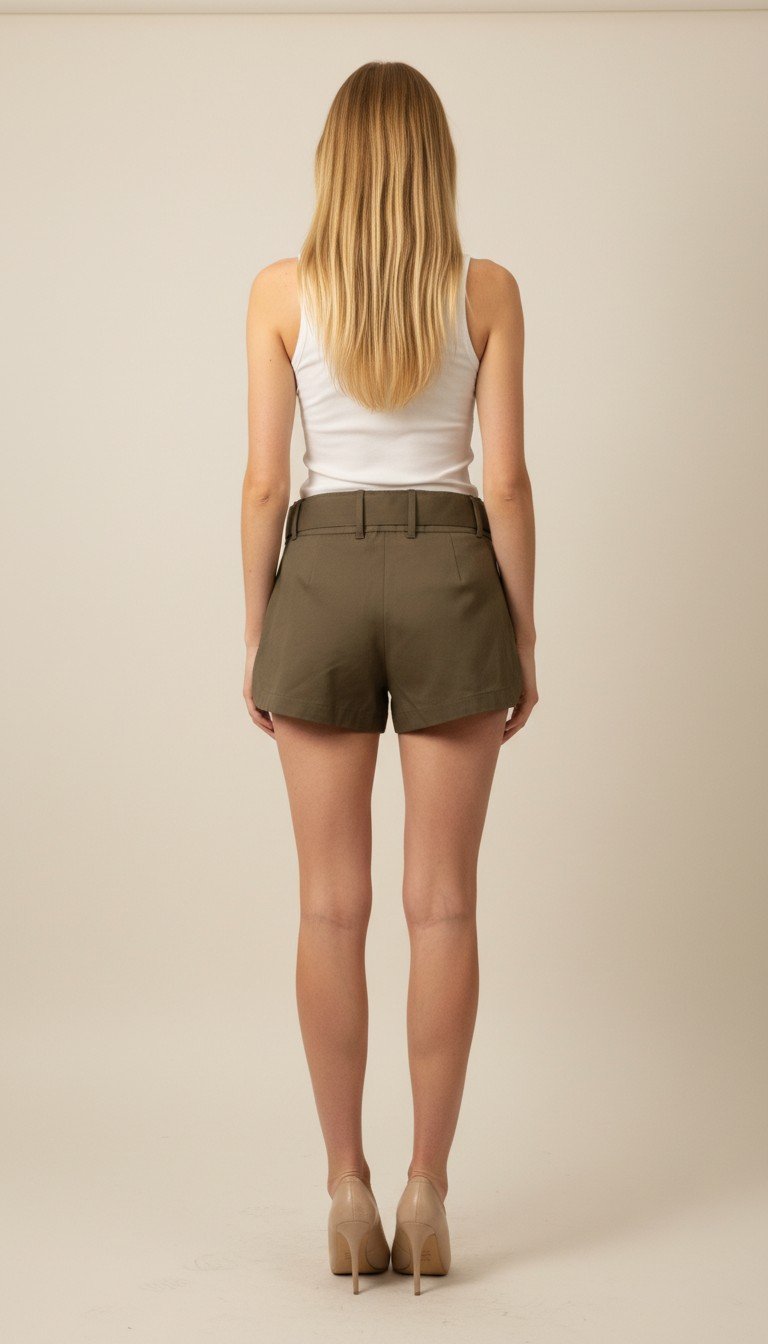 Gucci - Casual Khaki Belted Shorts Size 38 - Image 2
