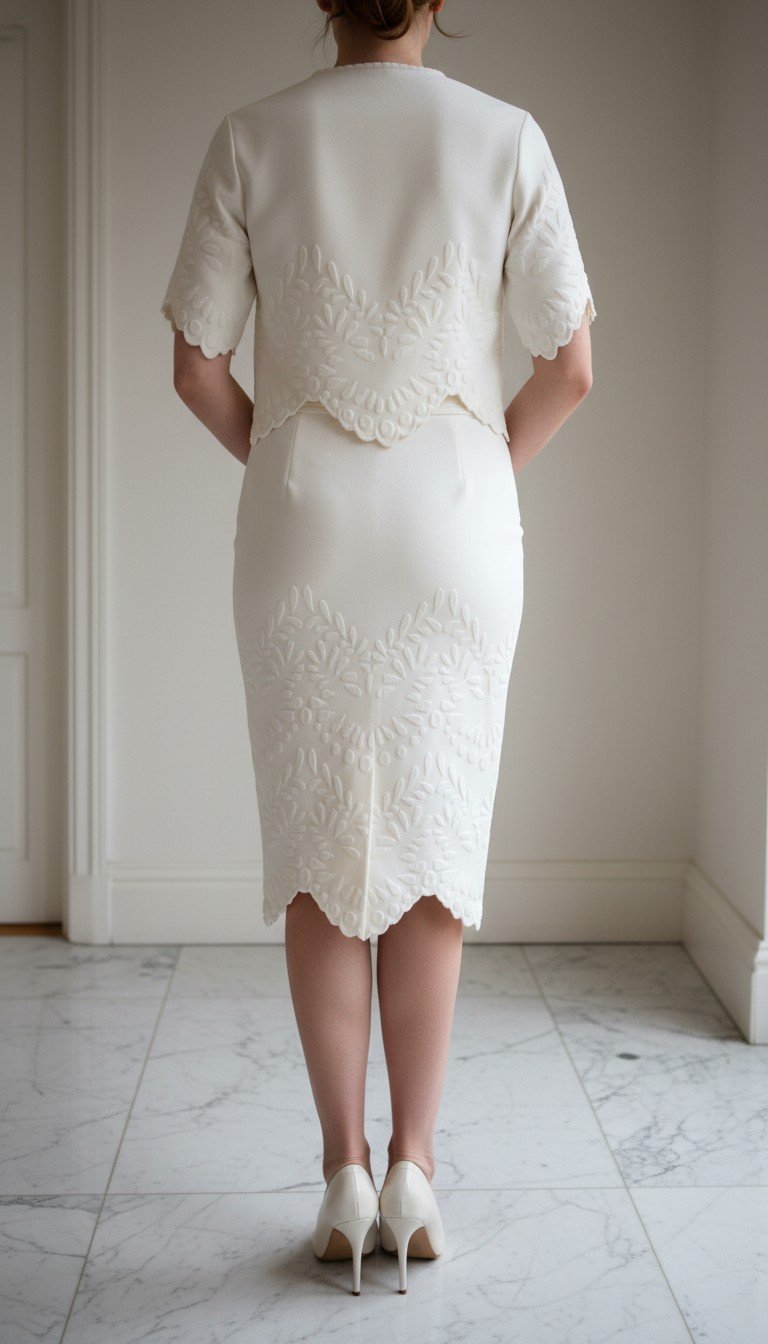 Alexander McQueen - Elegant Floral Embossed Two-Piece Set Size 2 - Image 2