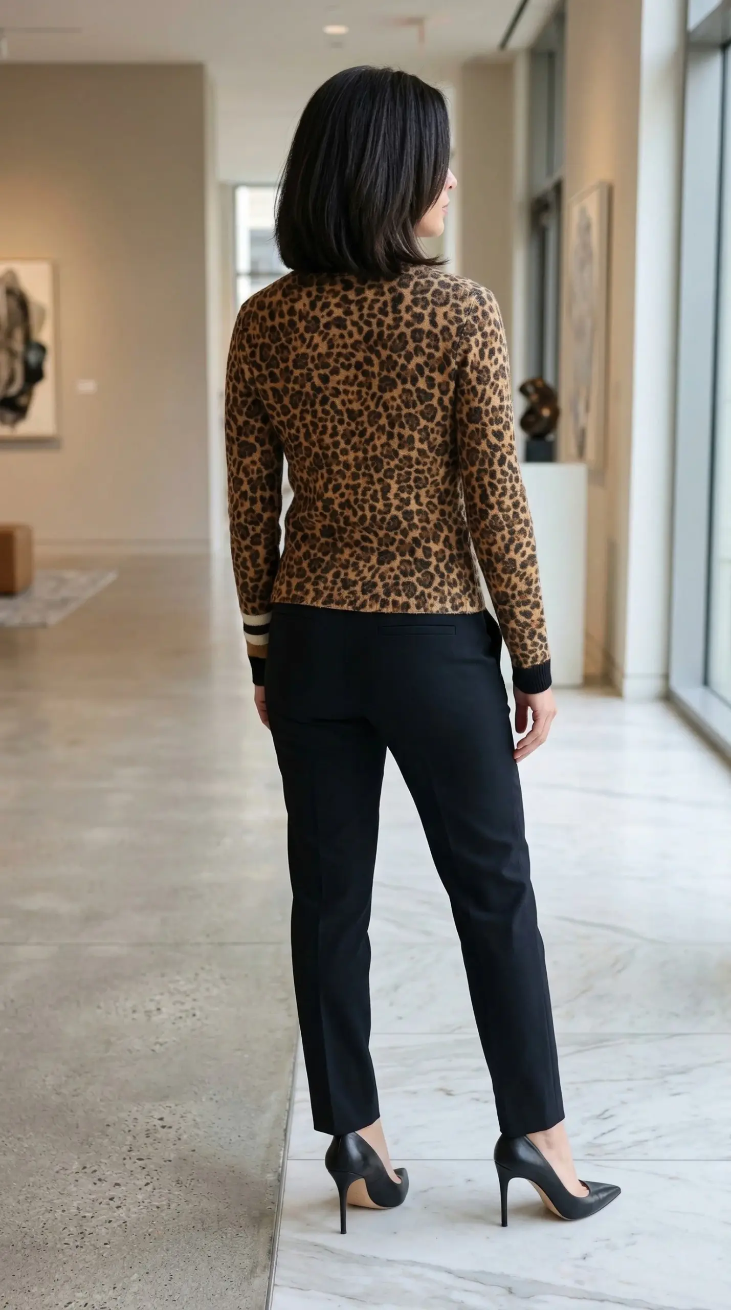 Valentino - Leopard‑Print Italian Knit Sweater Size M - Image 2