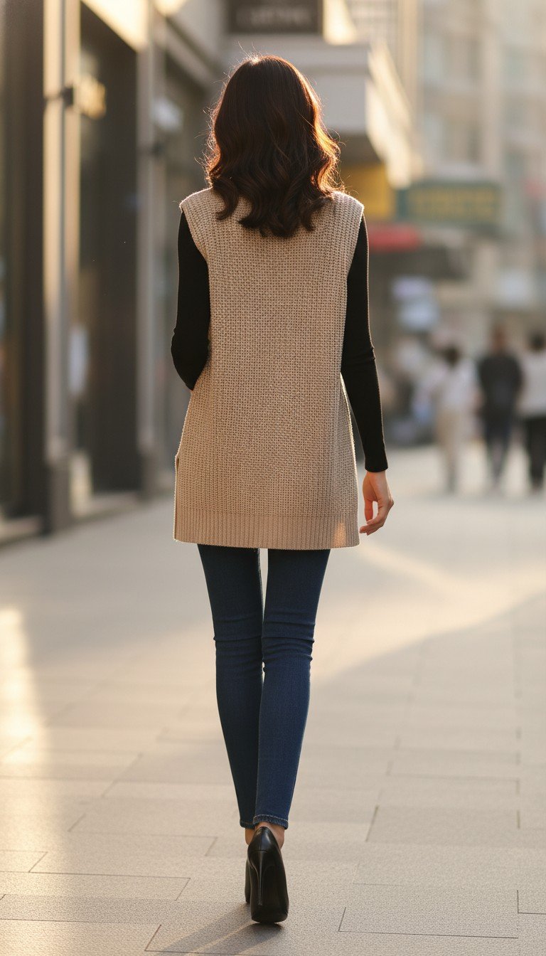 Intermix - Chic V-Neck Knit Sweater Vest Size S - Image 2