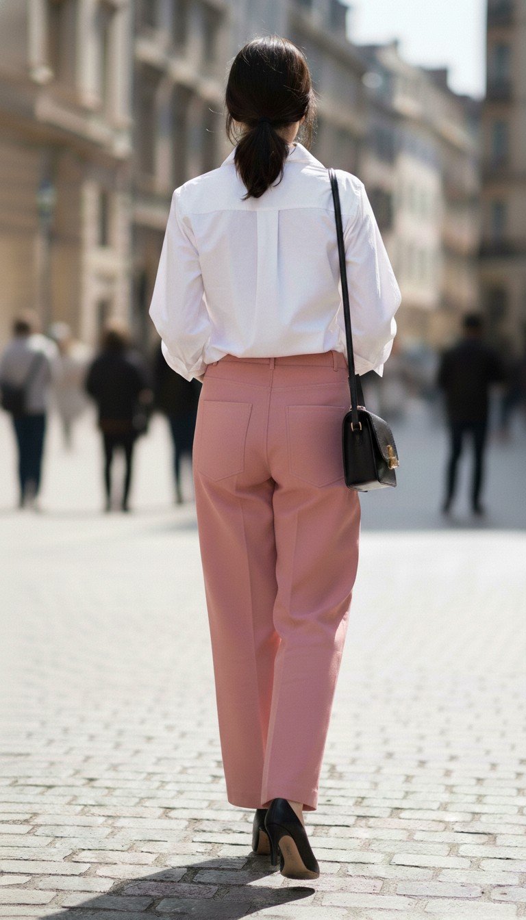 Gucci - Elegant Blush High-Waisted Trousers Size 38 - Image 2