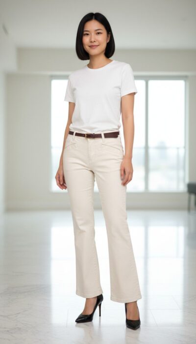 Elizabeth & James - Sleek Off-White Slim-Fit Pants Size 2