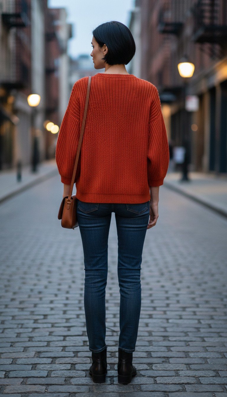 Brunello Cucinelli - Elegant Orange / Red Knit Cashmere Sweater - Image 2