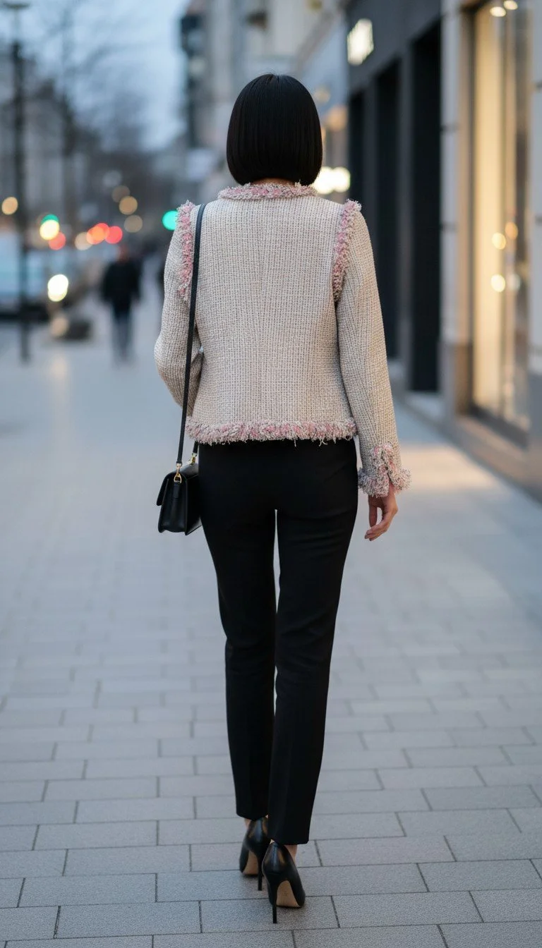 Chanel - Chic Tweed Fringe Jacket Size 44 - Image 2