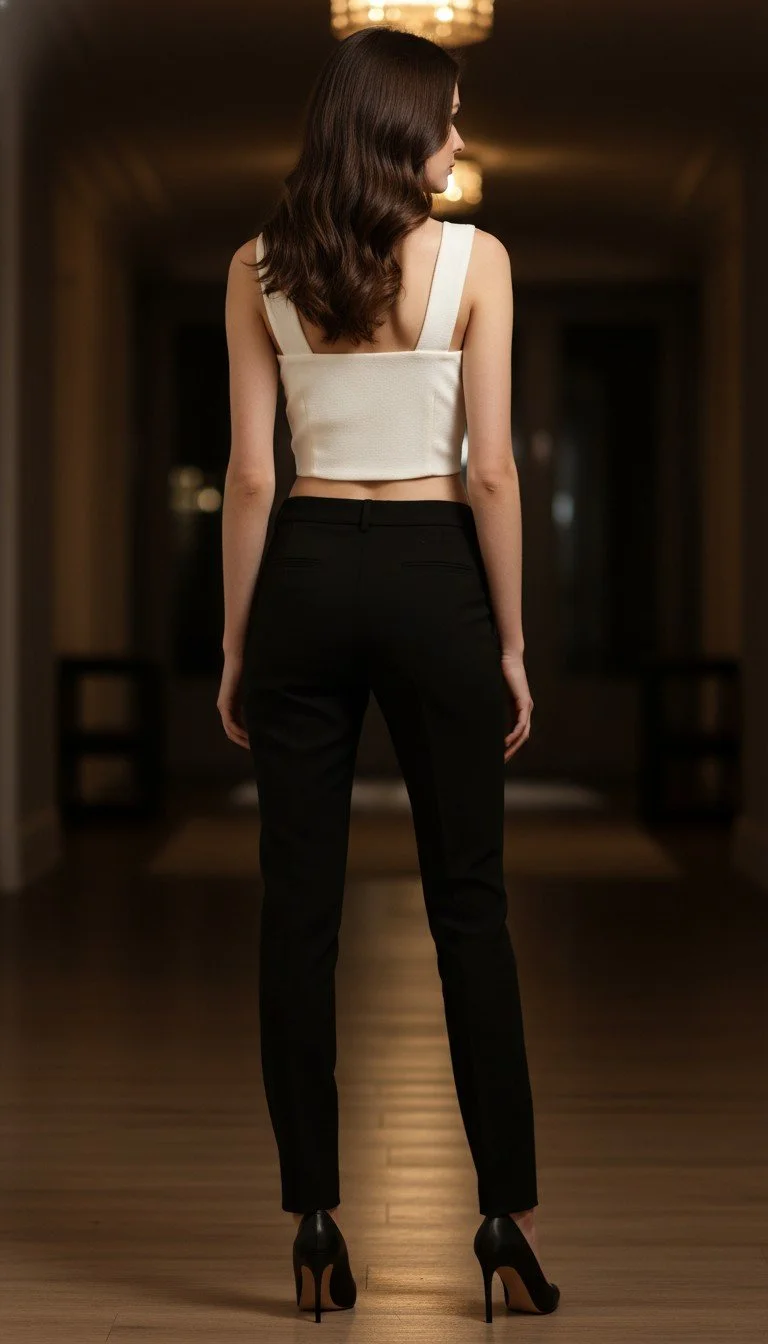 Basic - Classic White Buttoned Crop Top Size 34 - Image 2