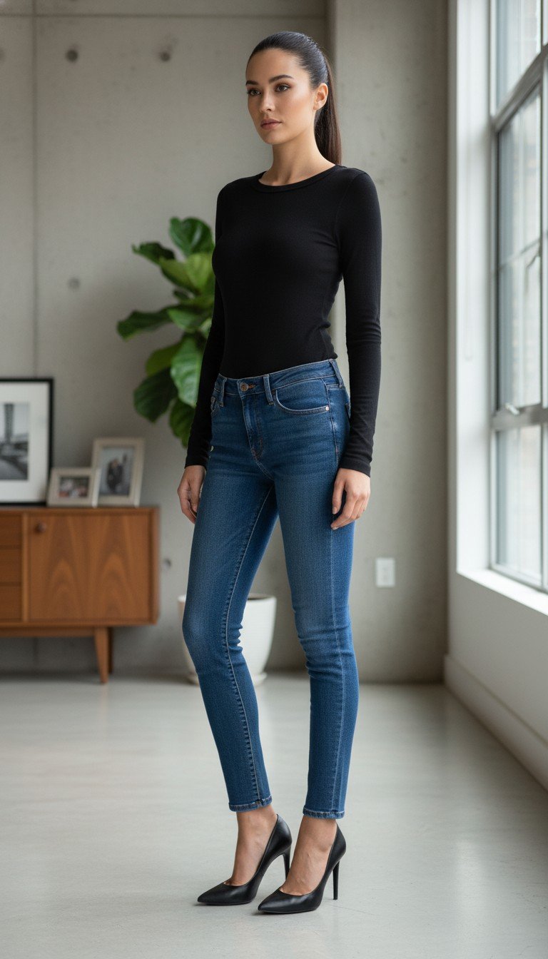 Crown Jewel - Long‑Sleeve Top Essential Black Size XS