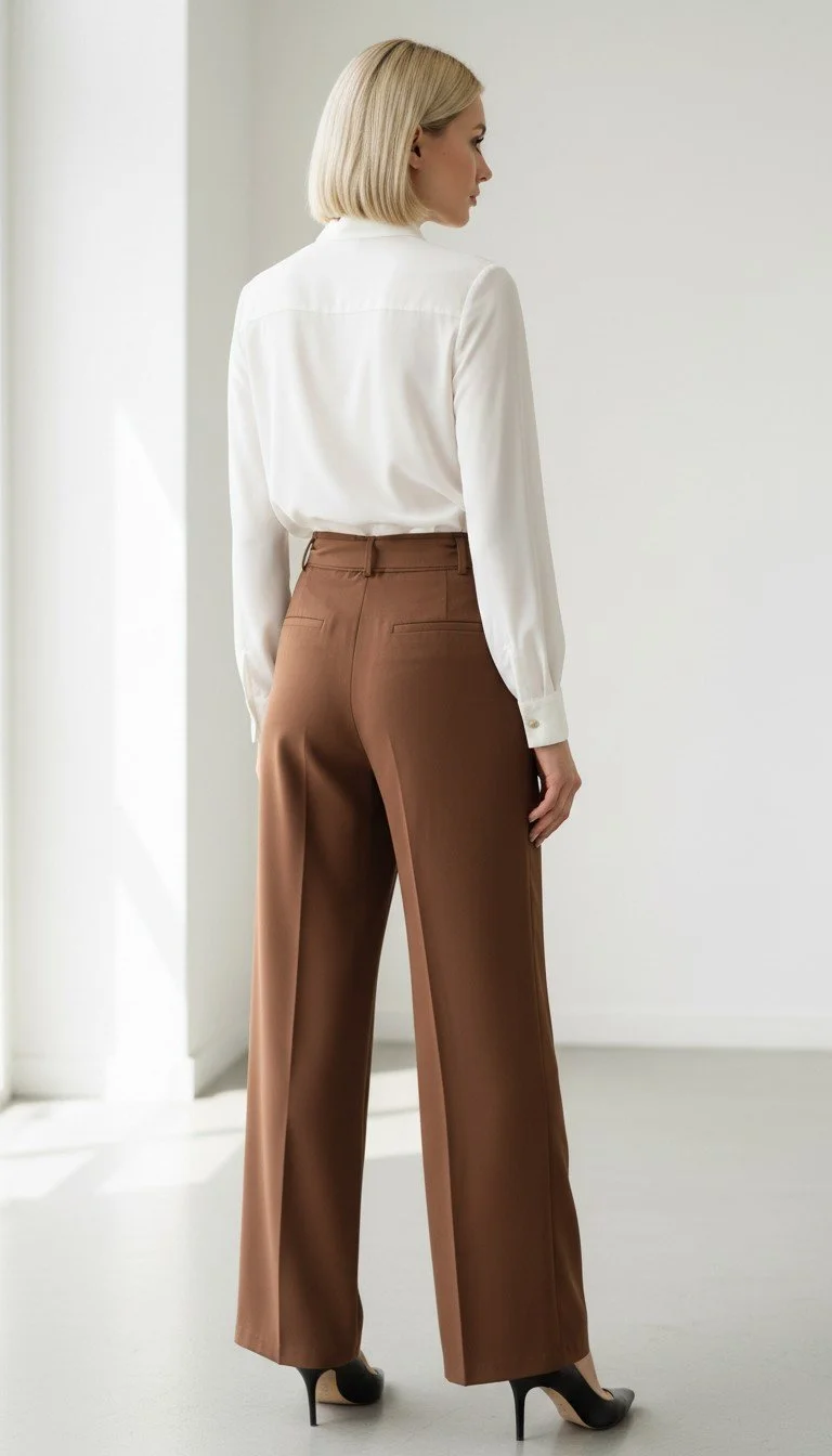 Olivia Preckel - Women's Classic High-Waist Wide Pant with Tie Belt Size S - Image 2