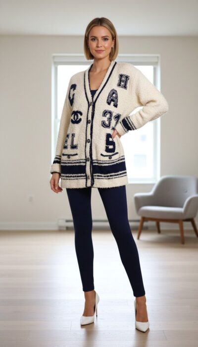 Chanel - Elegant Luxe-Knit Statement Cardigan Size 40