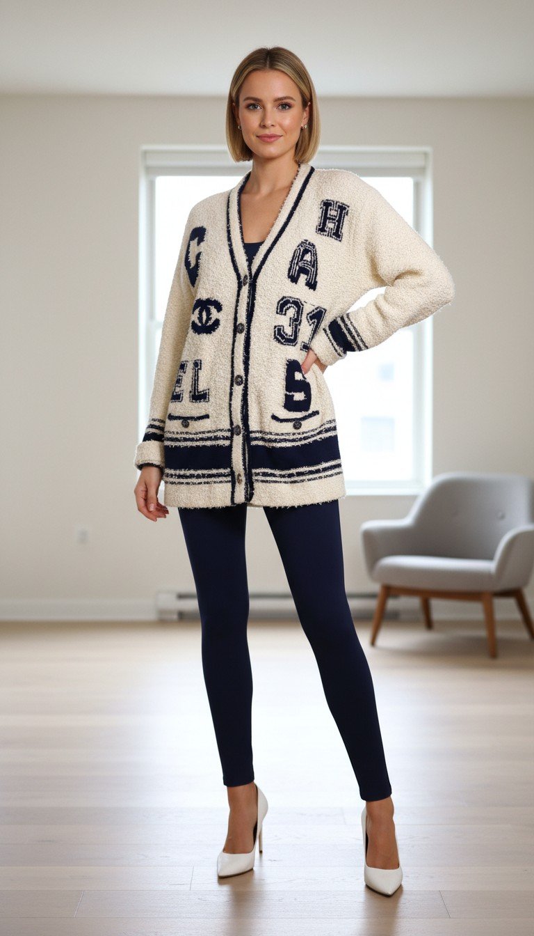 Chanel - Elegant Luxe-Knit Statement Cardigan Size 40
