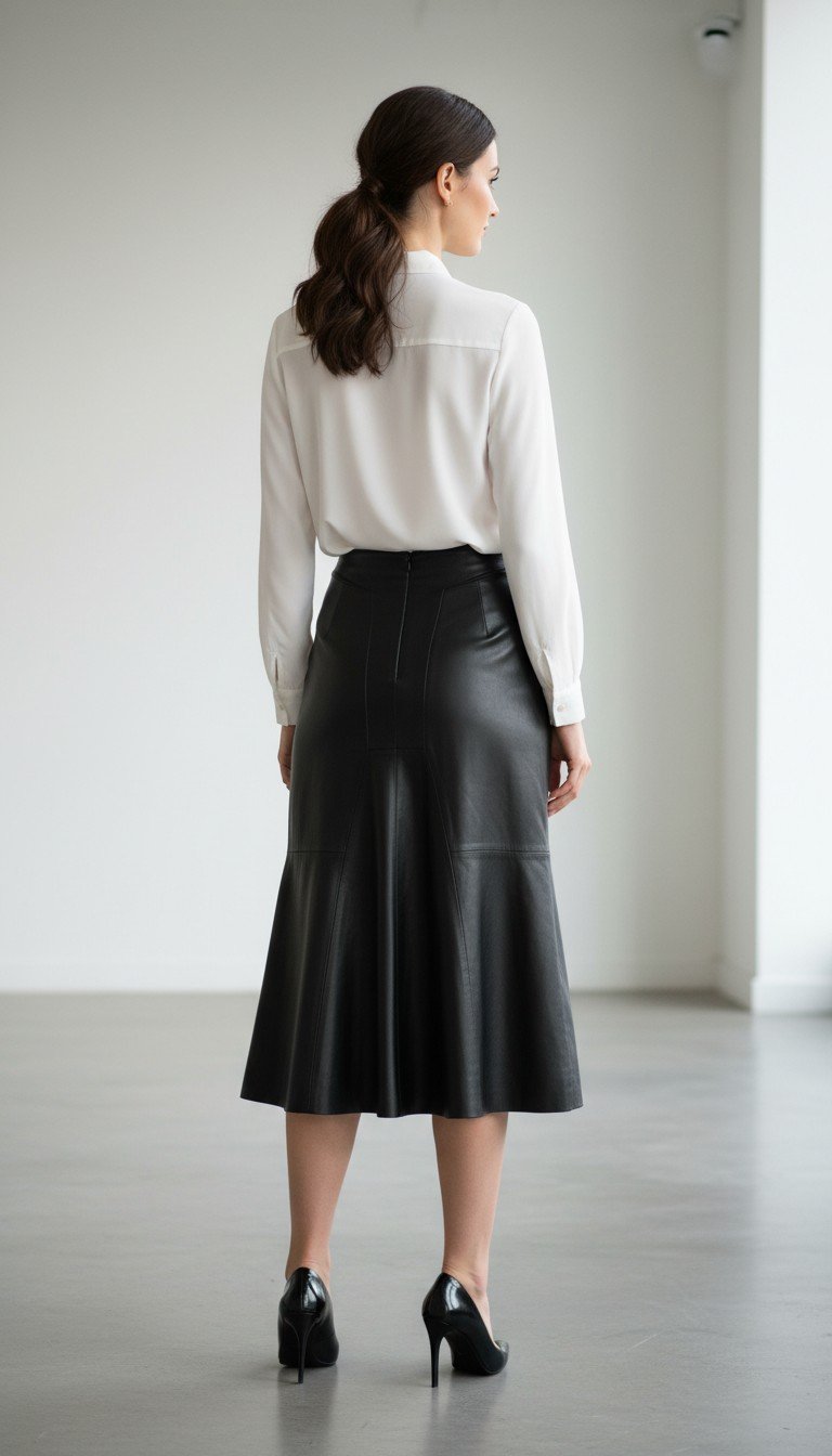 Alexander McQueen - Leather A-Line Skirt Size S - Image 2