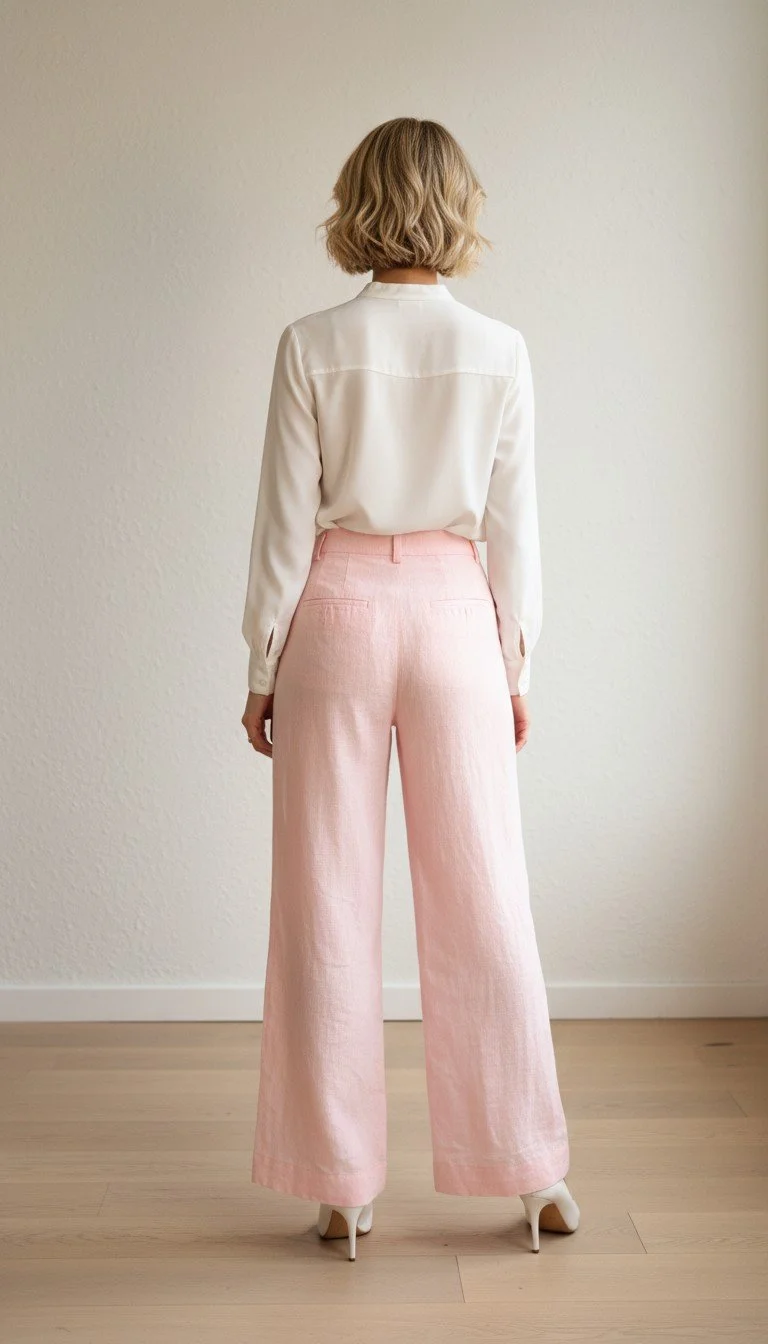 Renata Figueiredo - Elegant Pastel Wide-Leg Pants Size 36 (S) - Image 2