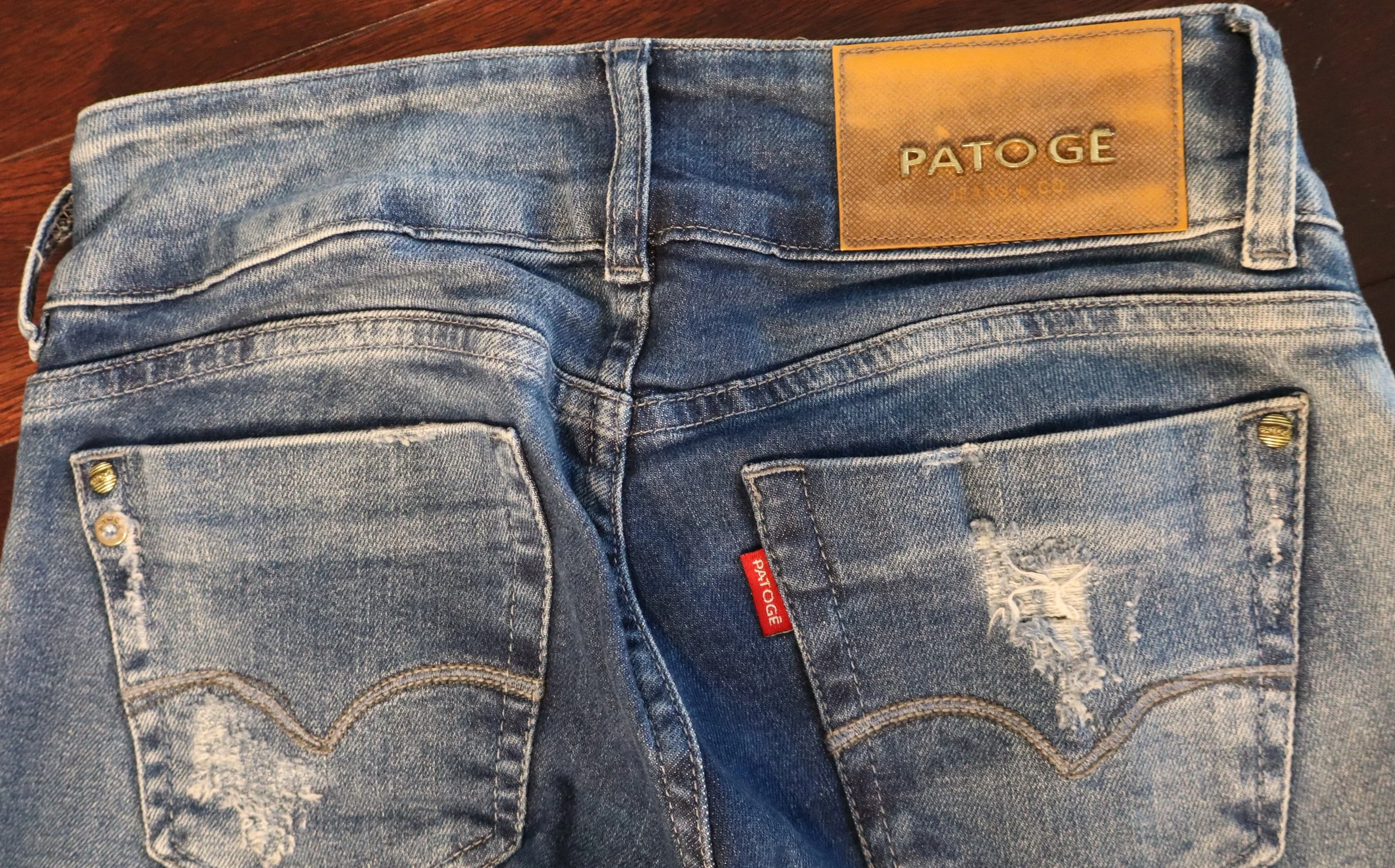 Patoge - Chic Distressed Bootcut Denim Jeans Size 36 - Image 4