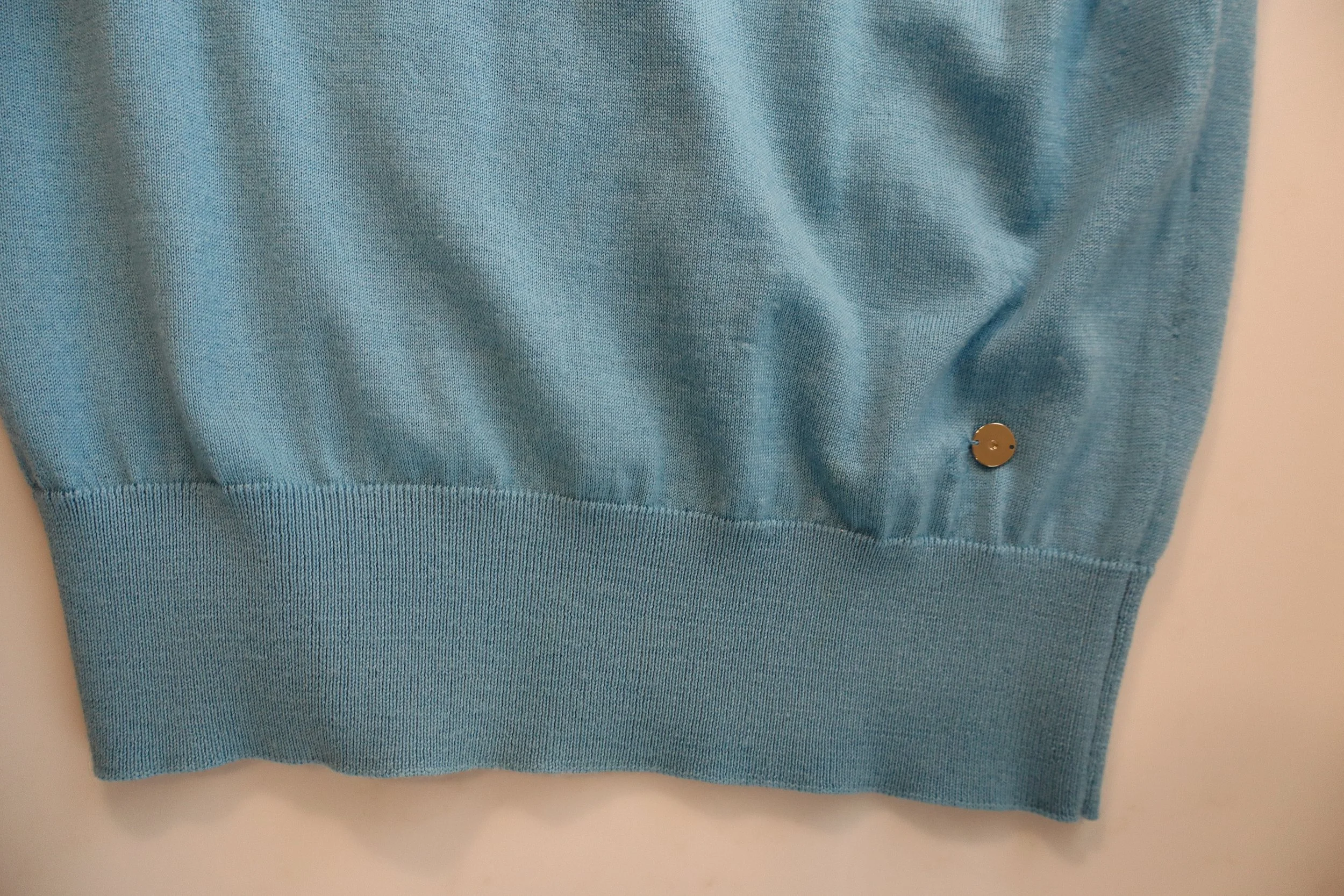Nina Ricci - Sky Blue Short Sleeve Sweater Size 2 - Image 6