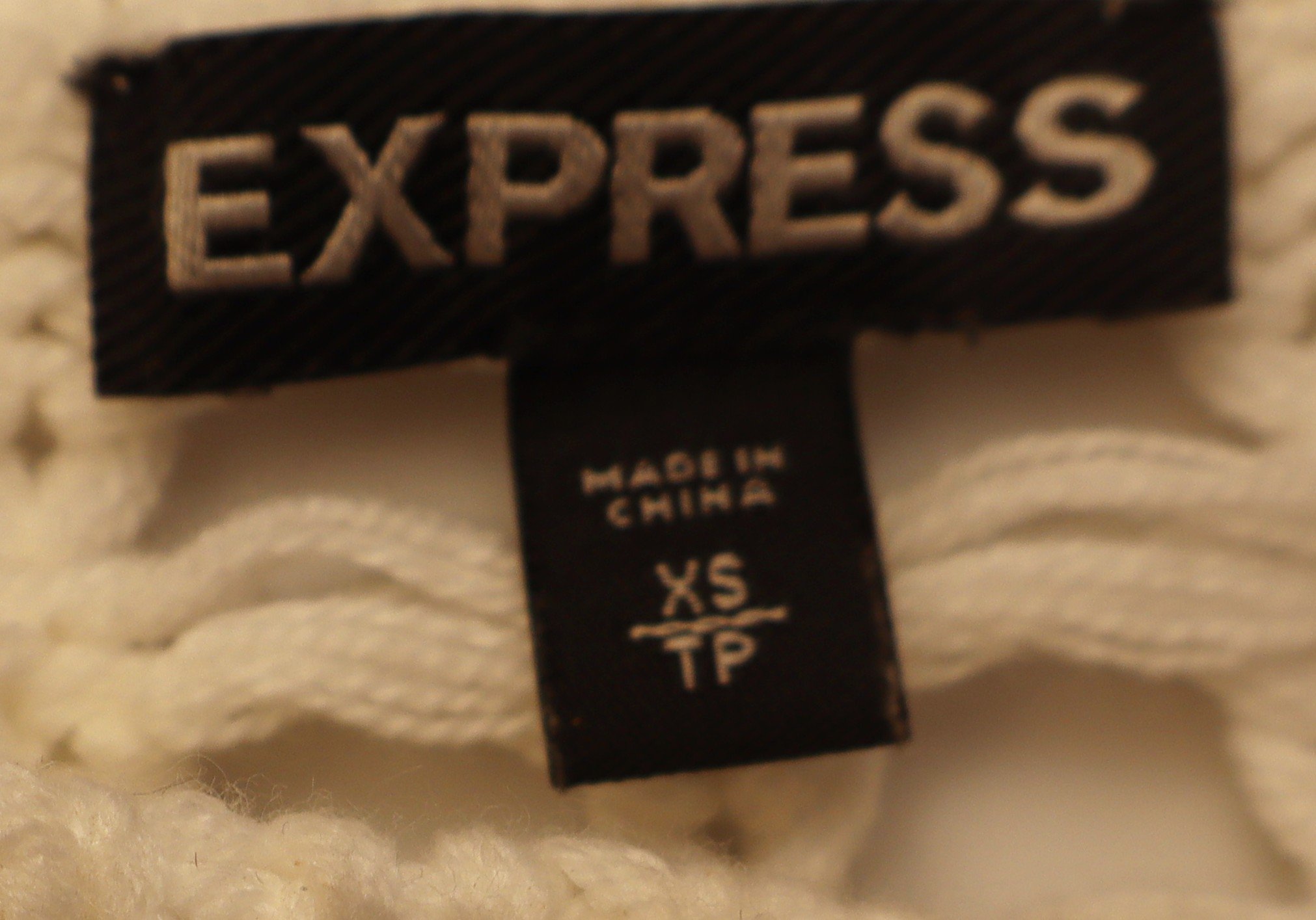 Express - Ivory Open-Weave Oversized Knit Sweater Size XS - Image 3