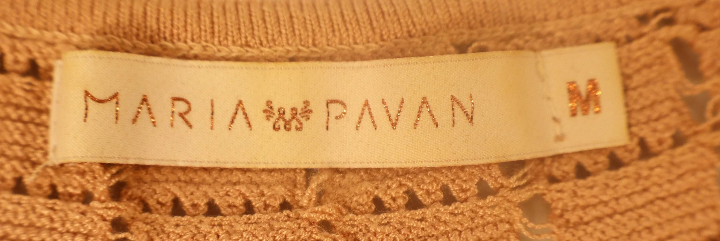 Maria Pavan - Chic Open-Knit Crochet Top Size M - Image 3