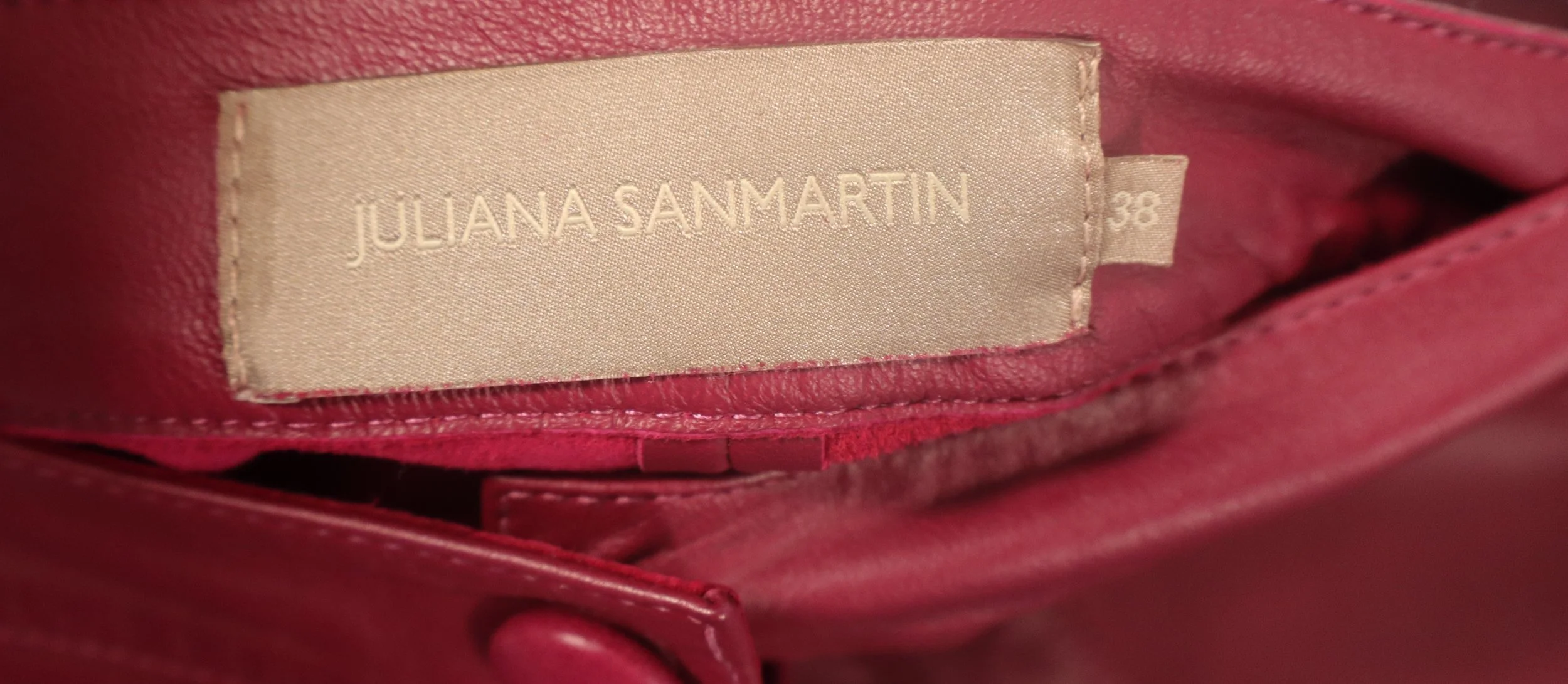 Juliana Sanmartin - Red Leather Skirt Size 38 - Image 3