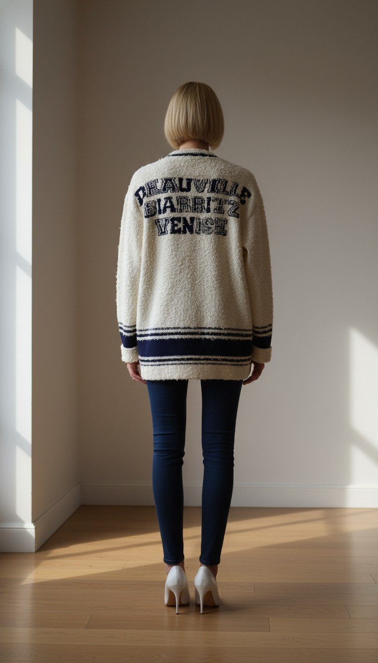 Chanel - Elegant Luxe-Knit Statement Cardigan Size 40 - Image 2