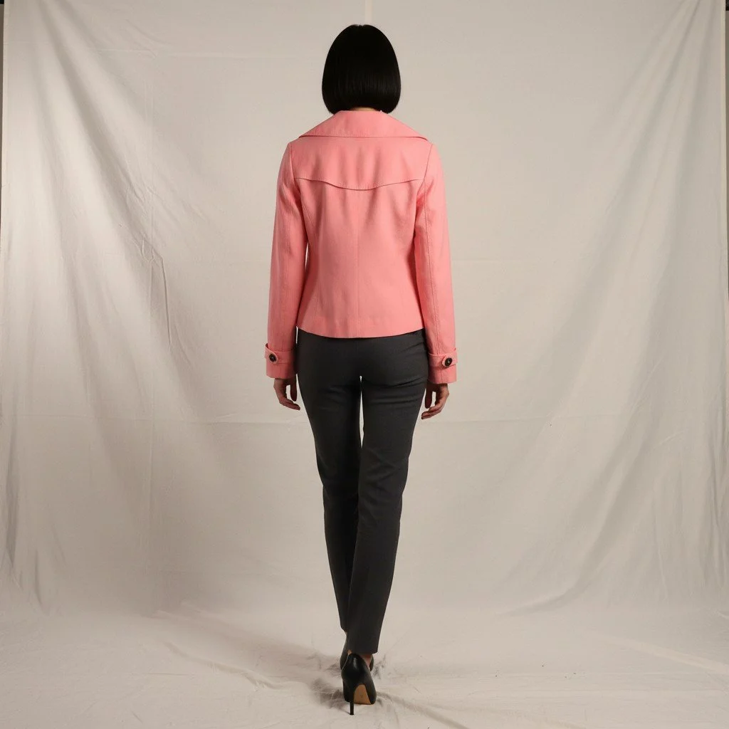 Olivia Preckel - Women's Chic Pink Double-Breasted Jacket - Image 2