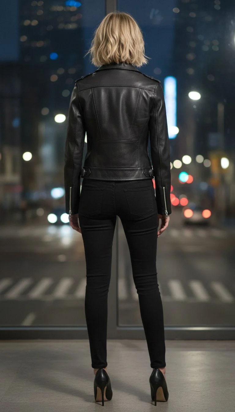 Maje - Classic Leather Motorcycle Jacket Size 38 - Image 2