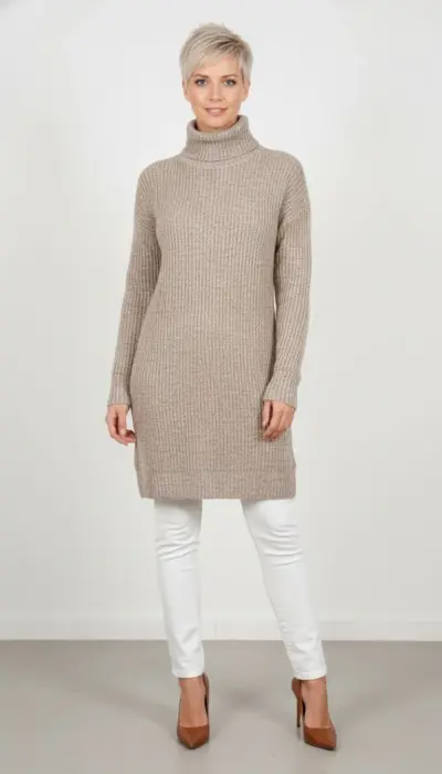 No Label - Cozy Chic Turtleneck Sweater Dress Size S