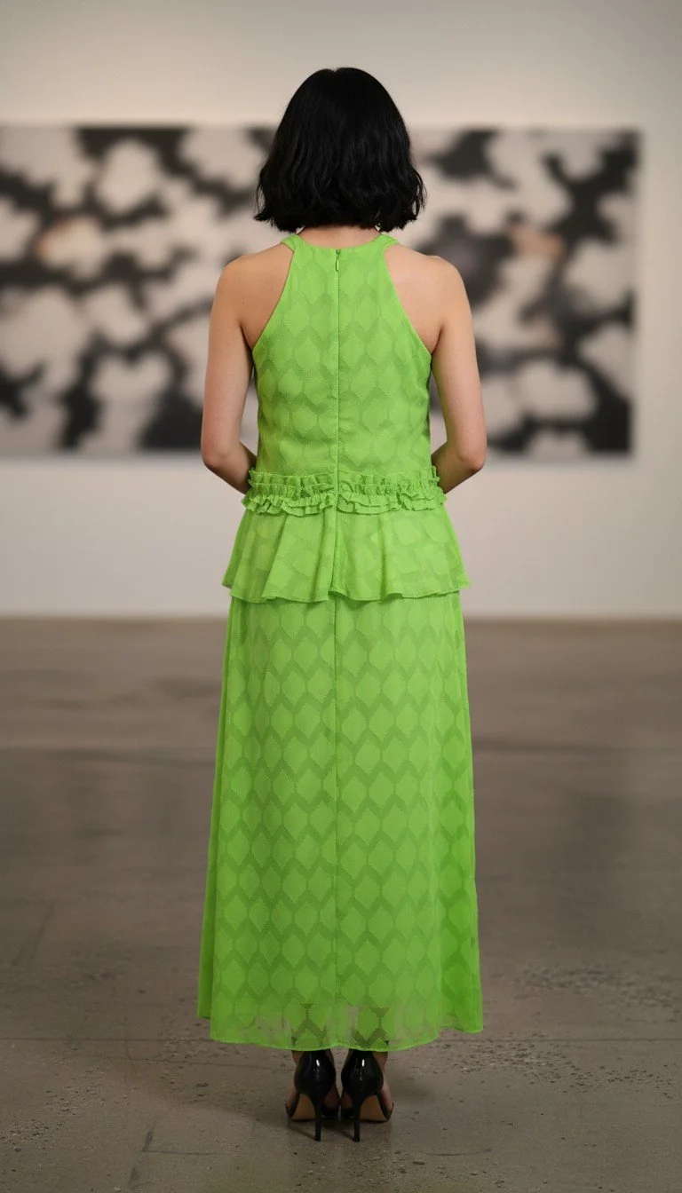 S Club - Neon Green Sleeveless Maxi Dress Size S - Image 2