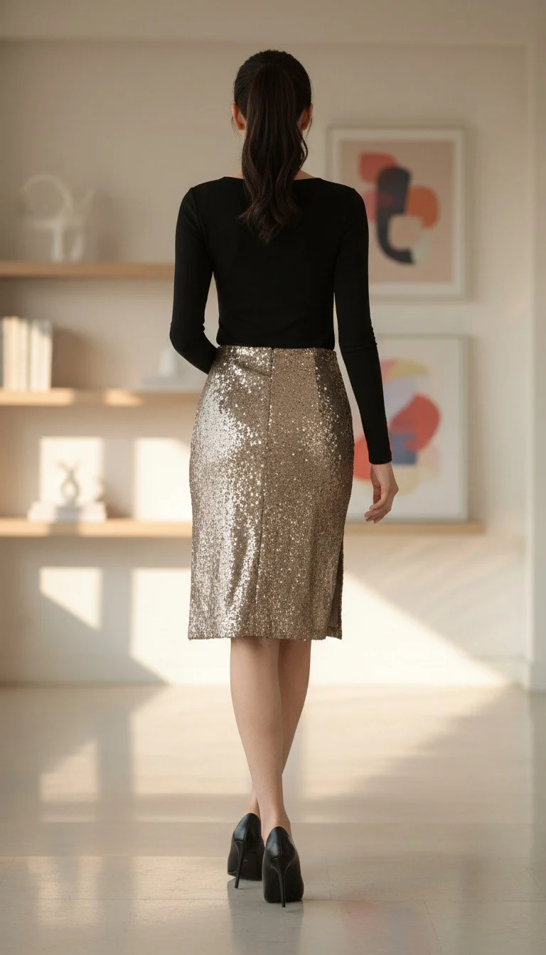 Ramona LaRue - Glamorous Sequin Party Skirt Size S - Image 2