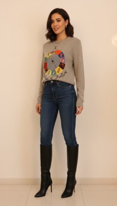 Christian Dior - RARE Wheel of Fortune Luxury Sweater Size S