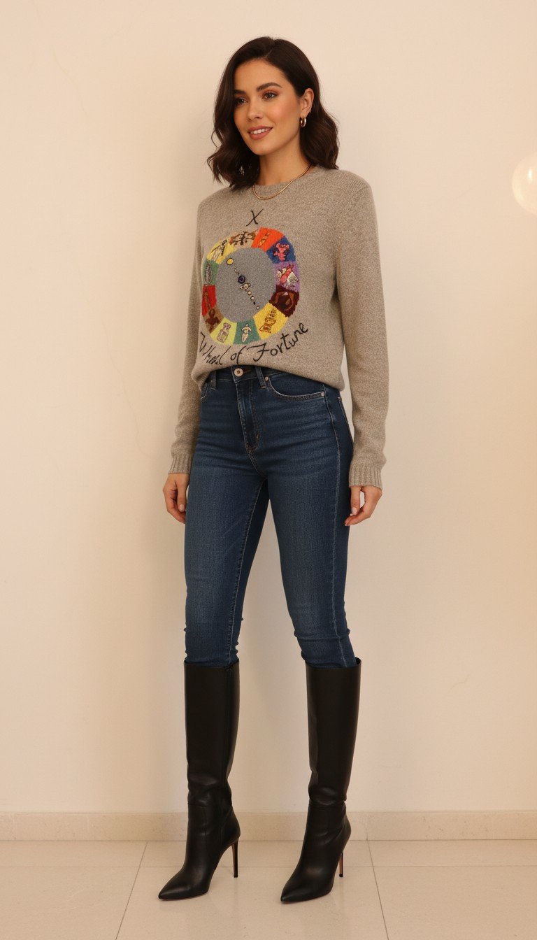 Christian Dior - RARE Wheel of Fortune Luxury Sweater Size S