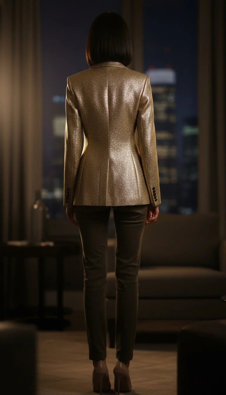 Balmain - Gold Shimmer Evening Blazer Size 38 - Image 2