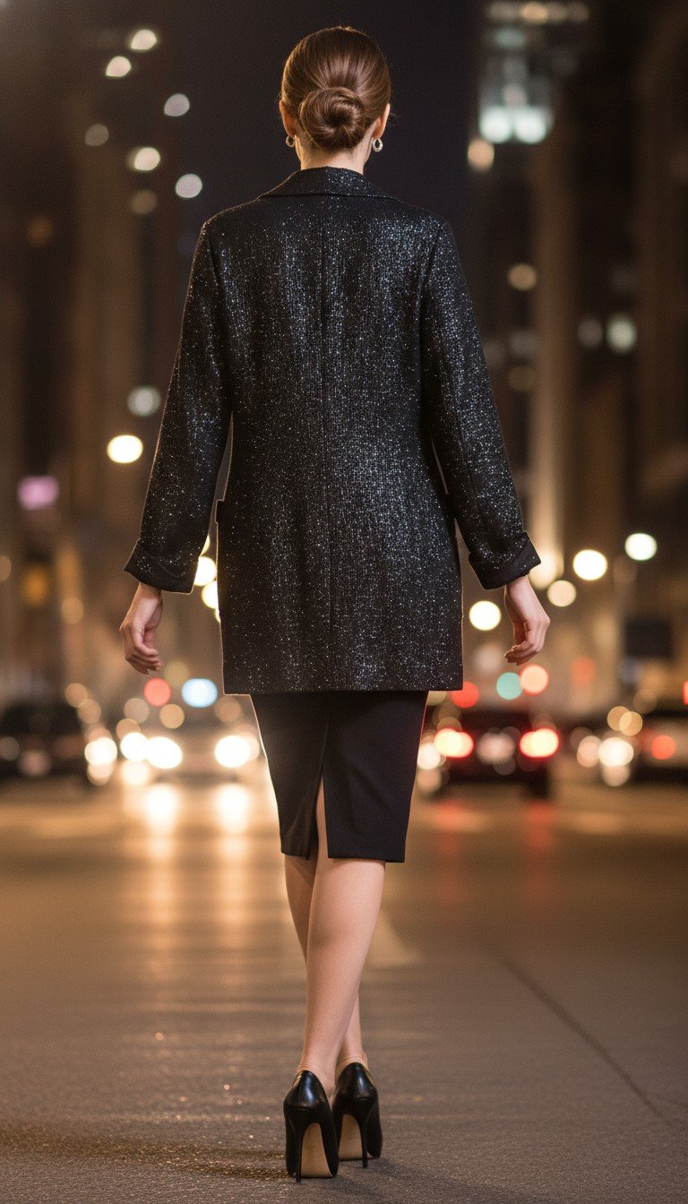 Boboutic - Glamorous Shimmer Black Jacket Size L - Image 2