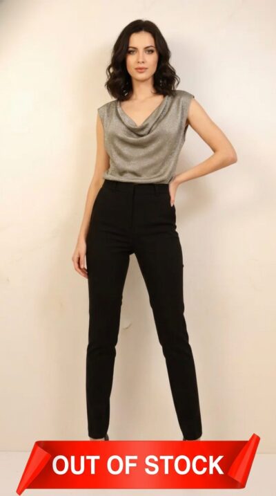 Saint Laurent - Silver Shimmer Drape Top Size S