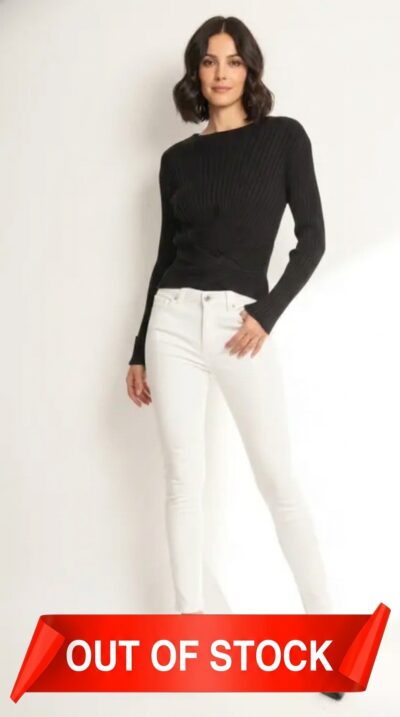 Stella McCartney - Ribbed Twist‑Front Knit Top Size 46