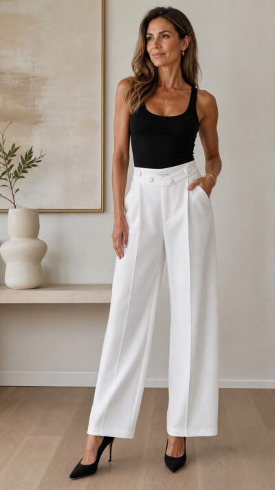Olivia Preckel Structured High‑Waist Trousers - Size S