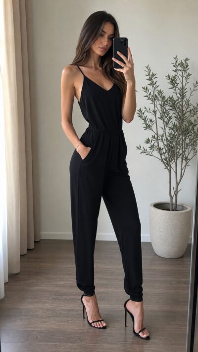 Veronica M Black Jumpsuit — Size XS