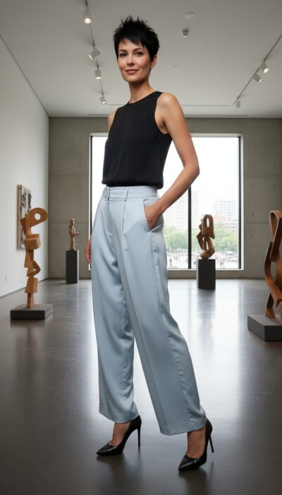 LAPOINTE High‑Waisted Pleated Pants — Size 6