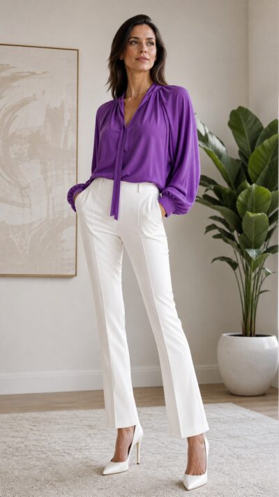 Victoria Beckham Silk Blouse Violet - Size UK 6 / US 2