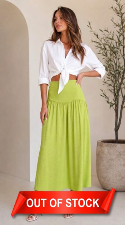B.fly Lime Maxi Skirt — Size G (Approx. Medium)