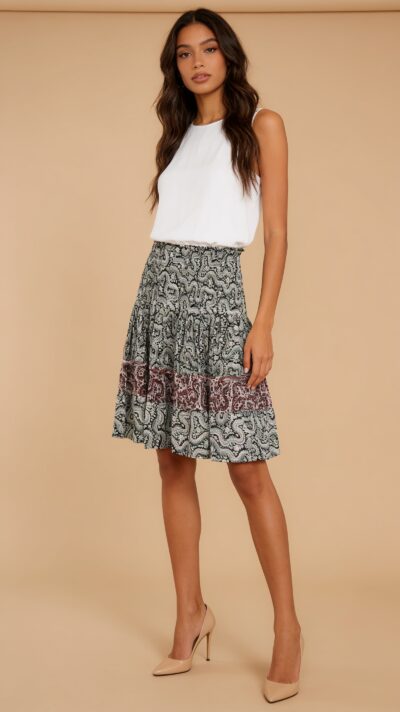 A.L.C. Printed Silk Mini Skirt – Size 2